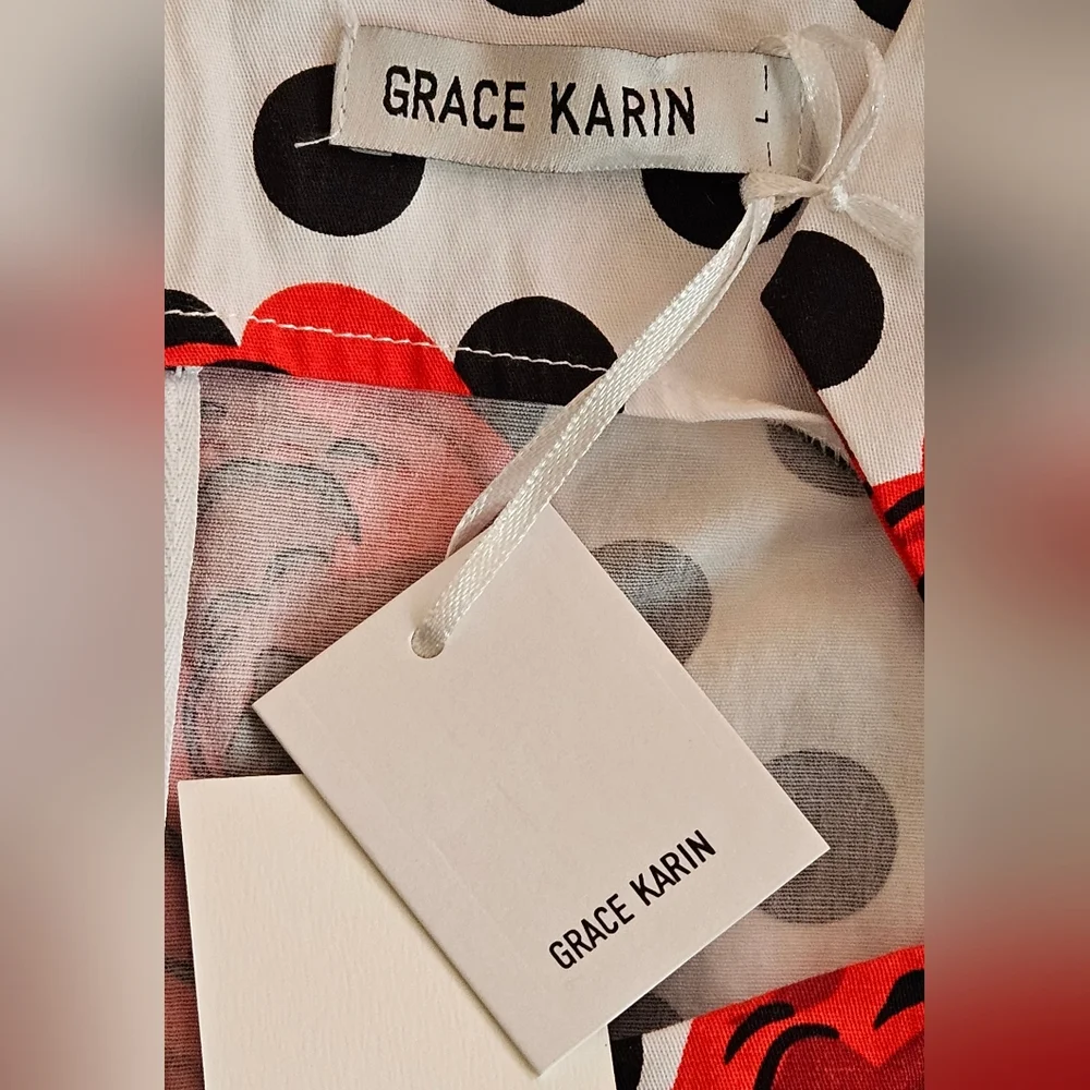 GRACE KARIN Women's Pencil Dress Cap Sleeve Floral Dress Size Large